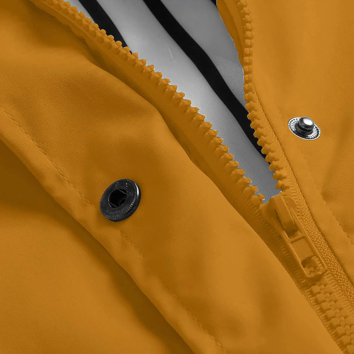 Womens Rain Coat Waterproof Active Outdoor Rain Jacket Lightweight Zip Up Summer Fall Raincoat Windbreaker With Hood