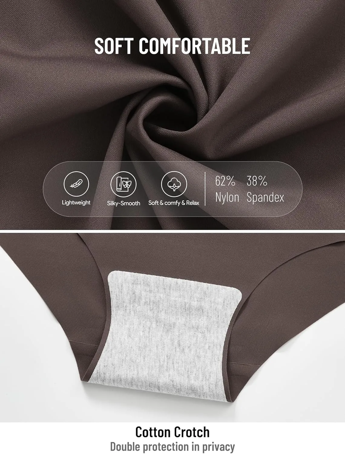 Women's Seamless No-Show Bikini Underwear Comfortable Stretch Invisible Hipster Panties for Everyday Wear 6PACK