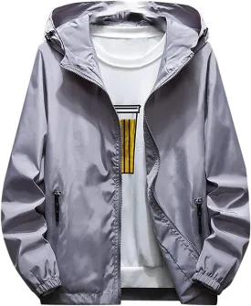 Ymosrh Men's Travel Rain Jackets Lightweight Water Resistant Running Hiking Fishing Light Coats Jacket Windbreaker